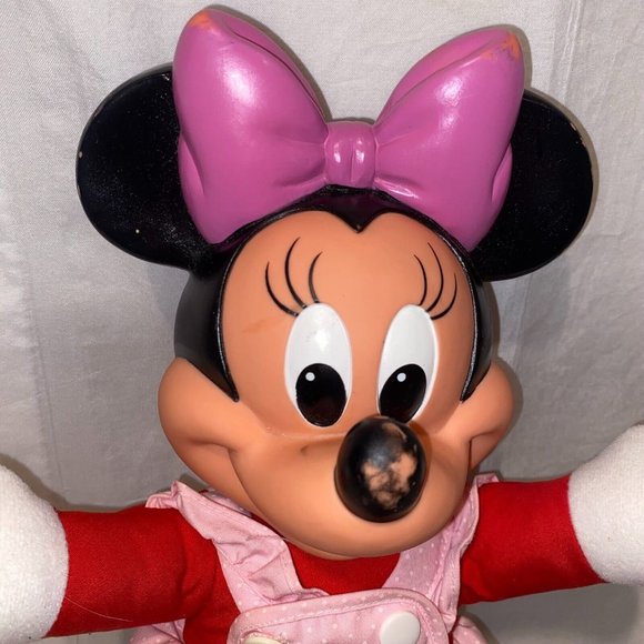 Vintage Mattel Disney Mickey Minnie Mouse Learn To Dress 14" Plush Doll Toy - Picture 2 of 4